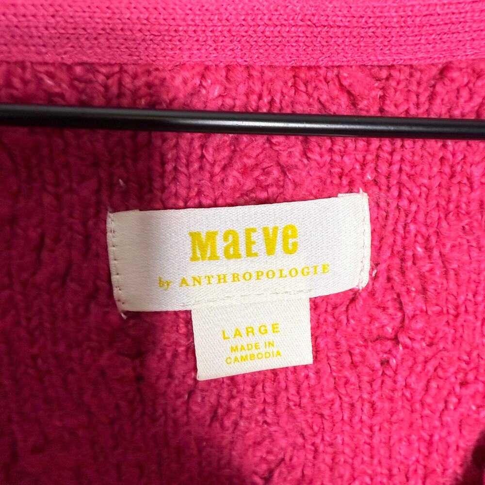 Anthropologie Maeve Tilly V-Neck Pullover Pink Sweater NEW Womens Large - Picture 4 of 9
